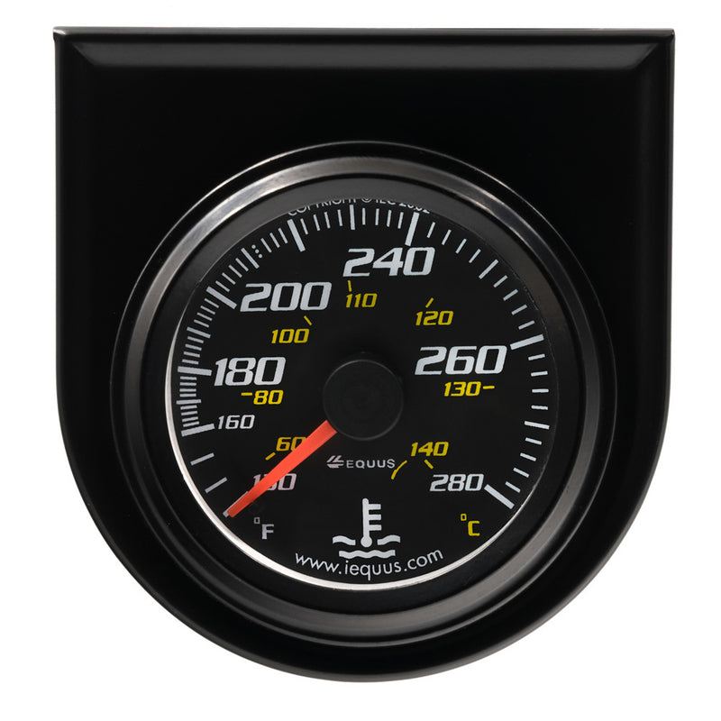 EQUUS 2.0 Dia Water Temp Gauge Black 130-280 E6242