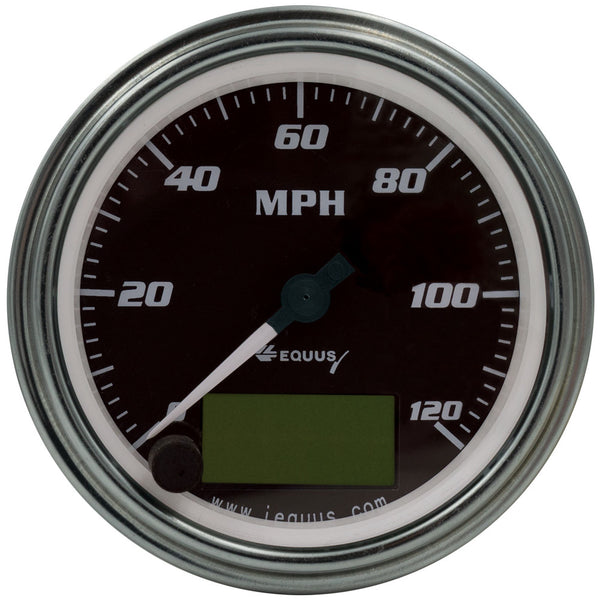 EQUUS 3-3/8 Dia Speedometer 0-120 MPH Chrome Elec E7074