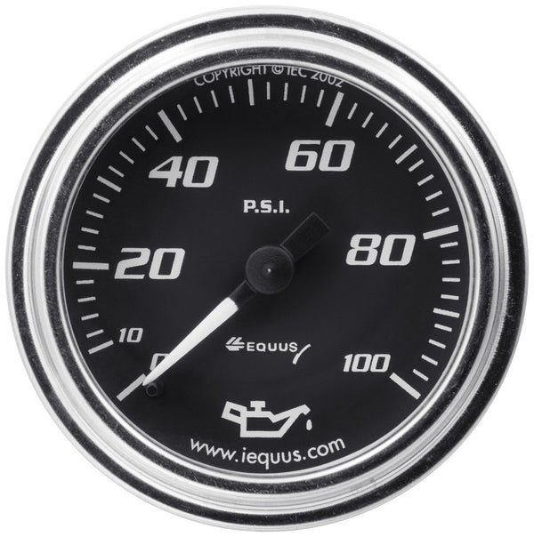 EQUUS 2.0 Dia Oil Pressure Gauge Chrome 0-100psi E7244