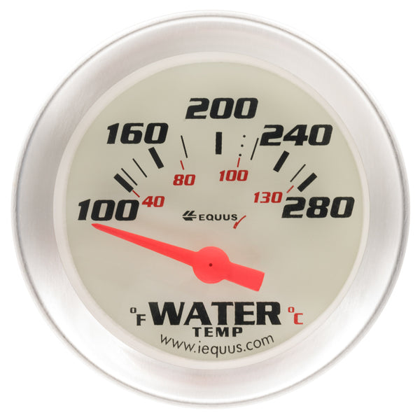 EQUUS 2.0 Dia Water Temp Gauge Silver 100-280 E8262