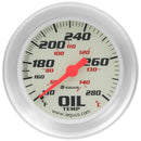 EQUUS 2-5/8 Dia Oil Temp Gauge Silver 130-280 E8443