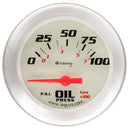 EQUUS 2-5/8 Dia Oil Pressure Gauge Silver 0-100psi E8464