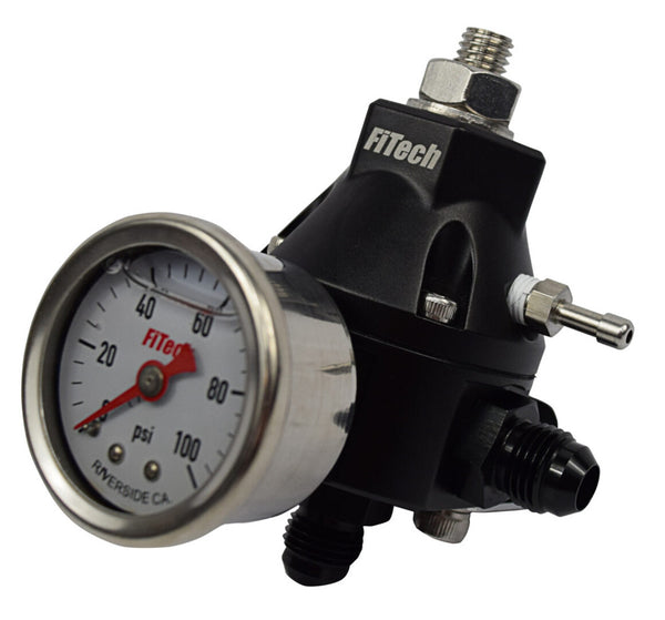 FiTECH FUEL INJECTION Regulator Go Fuel Tight Fit w/ Pressure Gauge 54001