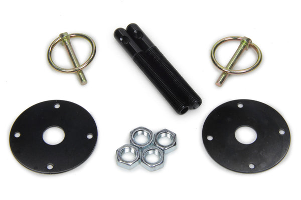 FIVESTAR Hood Pin Kit 3/8in Alum Black 2-pack 10001-34033-B
