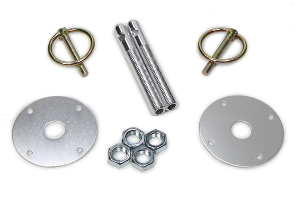 FIVESTAR Hood Pin Kit 3/8in Alum Silver 2-pack 10001-34033