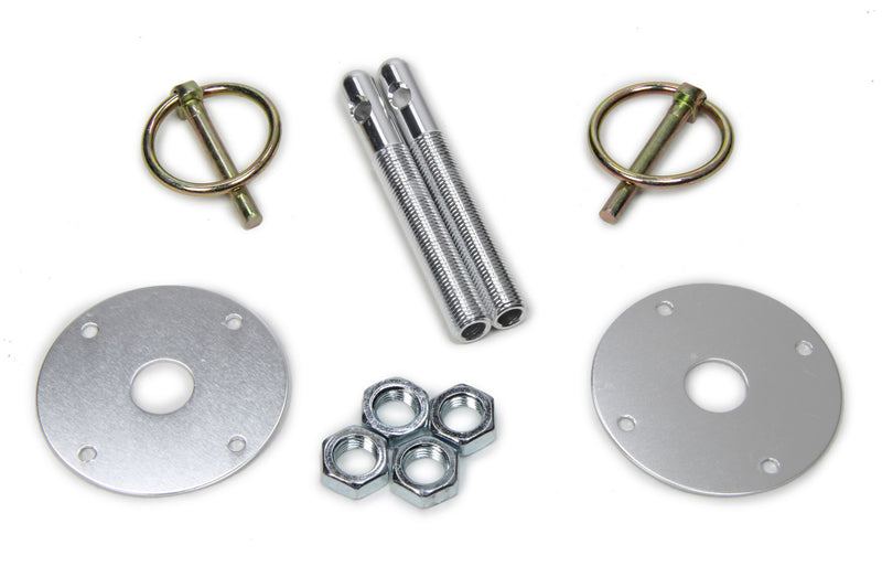 FIVESTAR Hood Pin Kit 3/8in Alum Silver 2-pack 10001-34033