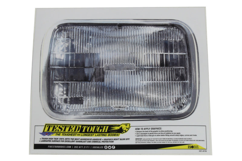 FIVESTAR Univer. Headlight Decal 8in x 5.4in H01-411S