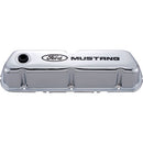 FORD Chrome Steel Valve Cover Set w/Mustang Logo 302-100