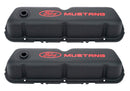 FORD Black Steel Valve Cover Set w/Mustang Logo 302-101