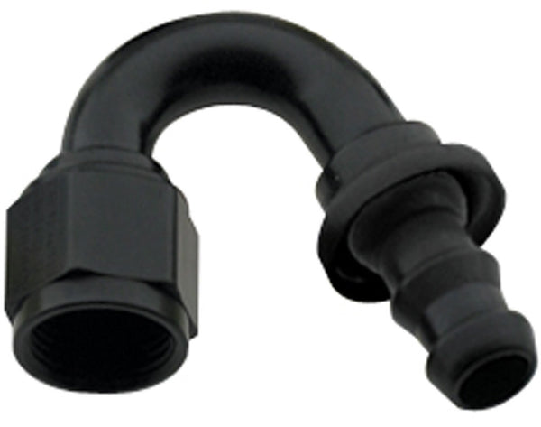 FRAGOLA Hose Fitting #8 150 Deg Push Lock Black 215008-BL