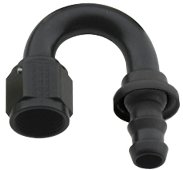 FRAGOLA Hose Fitting #8 180 Deg Push Lock Black 218008-BL