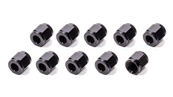 FRAGOLA #6 Aluminum Tube Nuts (10pk) Black 481806-BL-10