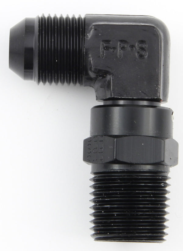 FRAGOLA #6 x 3/8 MPT 90 Deg Swivel Adapter Black 499166-BL