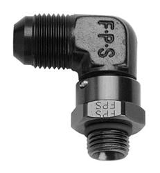 FRAGOLA #8 x 9/16-18 90 Deg Swivel Adapter Black 499207-BL