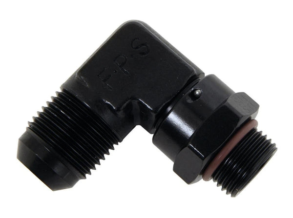 FRAGOLA #10 x 7/8-14 90 Deg Swivel Adapter Black 499210-BL