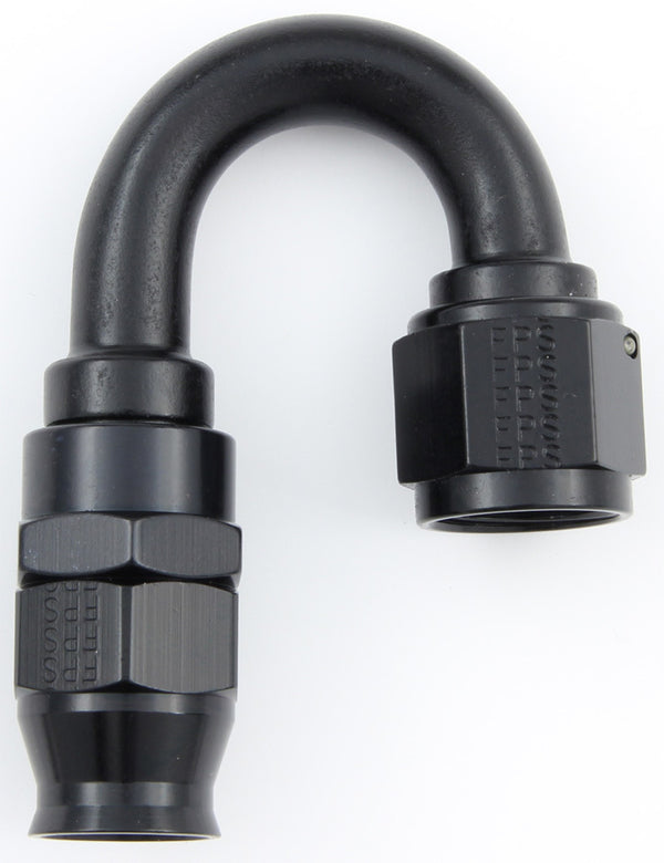 FRAGOLA Hose Fitting #8 180 Deg PTFE Black 681808-BL