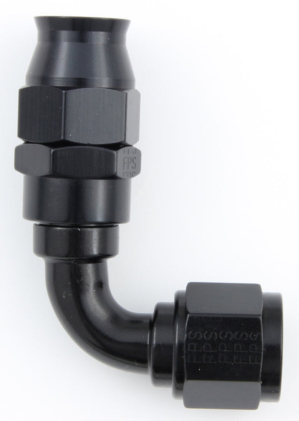 FRAGOLA Hose Fitting #10 90 Deg PTFE Black 689010-BL