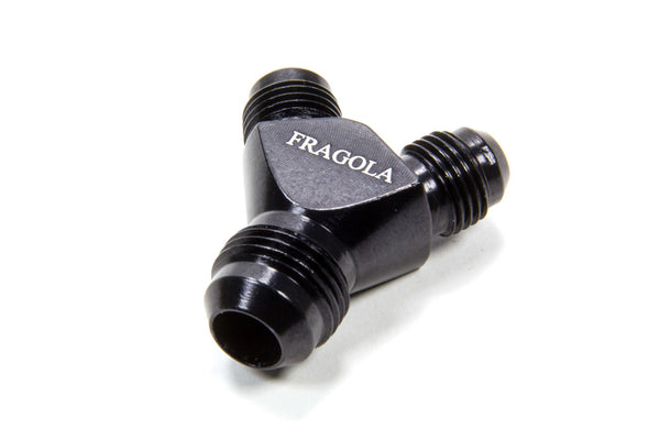 FRAGOLA 8an Y-Male Fitting w/ Dual 6an outlets Black 900609-BL