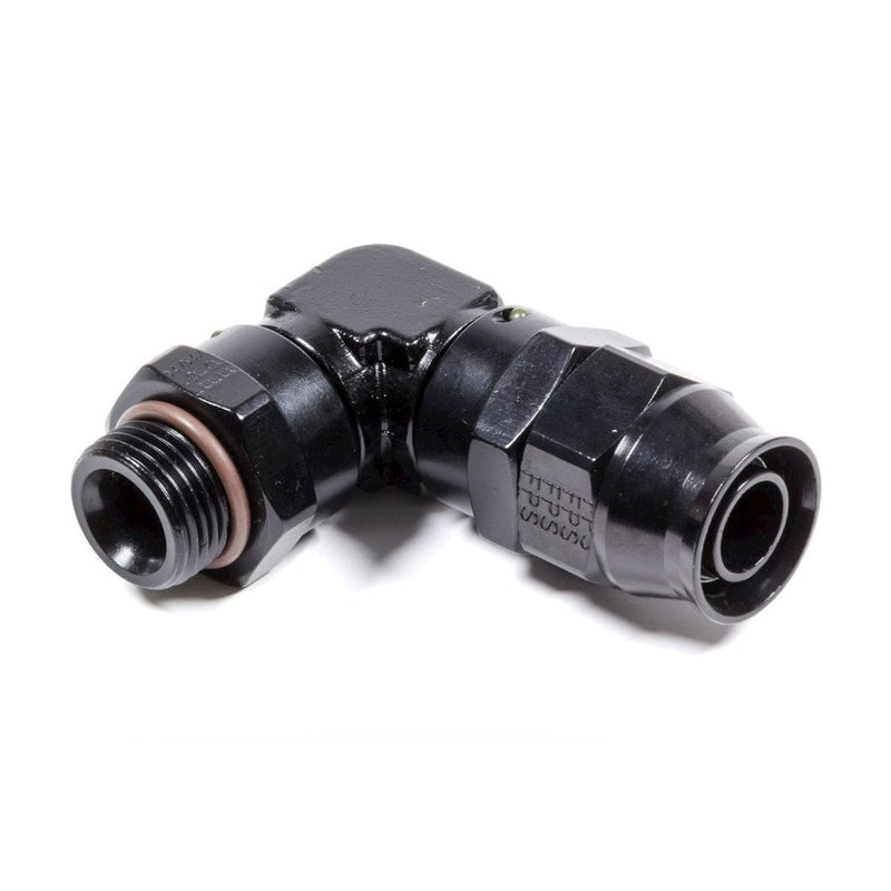 Fragola Hose Fitting #10 90 Deg to #8 ORB PTFE Black