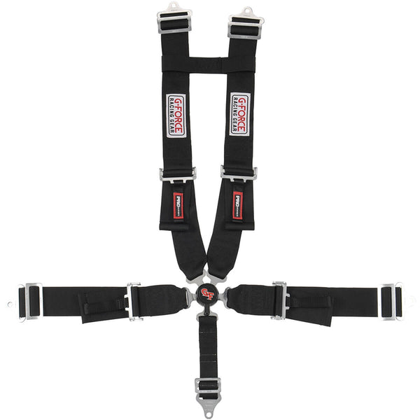 G-FORCE 5pt Harness Set Black Camlock Pull-Down Lap 7030BK