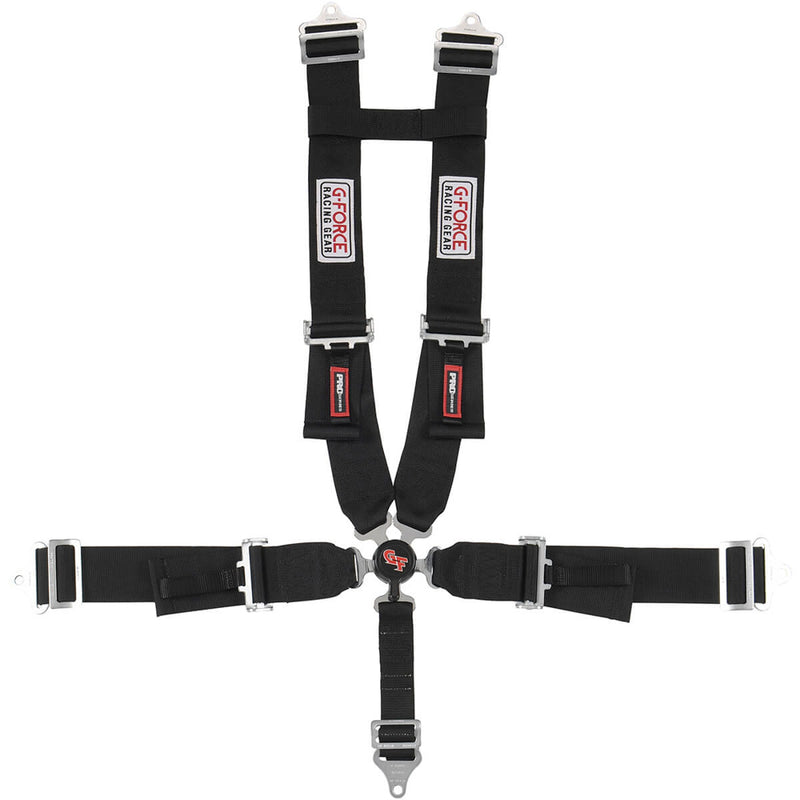 G-FORCE 5pt Harness Set Black Camlock Pull-Down Lap 7030BK