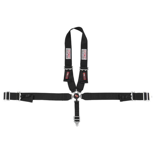 G-FORCE 5pt Harness Camlock Black U Shoulder Pull-Dn 7140BK