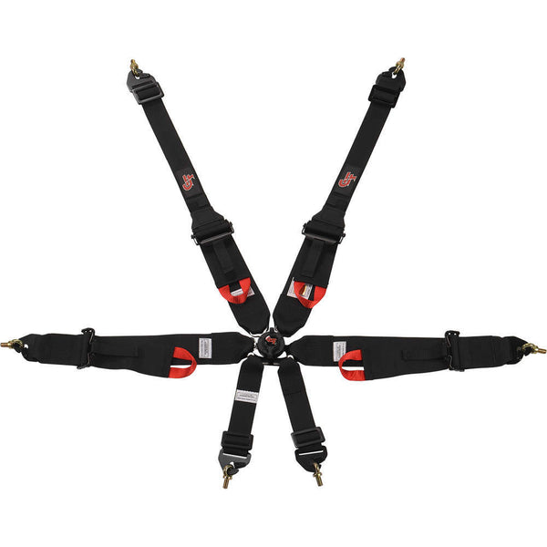G-FORCE 6pt Harness Camlock HNR Indiv P/U Black FIA 7622BK