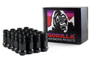 GORILLA 20 Lugnuts 12mm x 1.50 Black Chrome Open End 45038BC-20