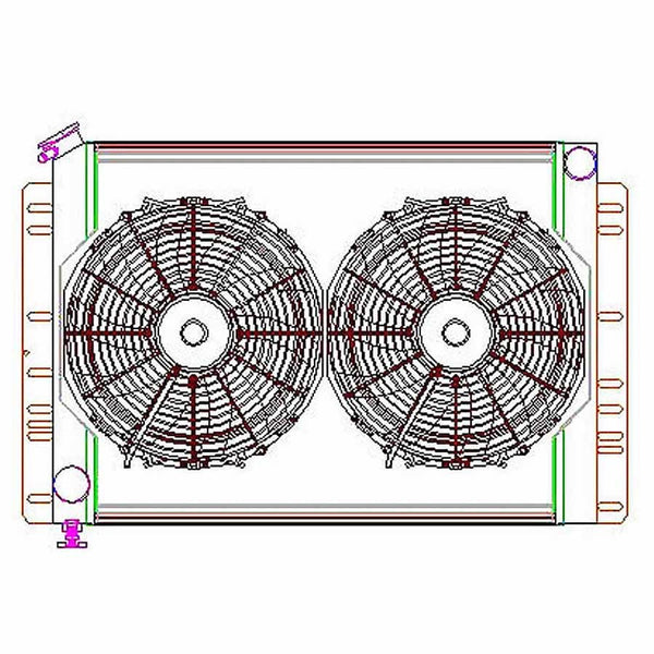 GRIFFIN Radiator Combo Unit 60 - 88 Mopar A / B & E Body CU-00038