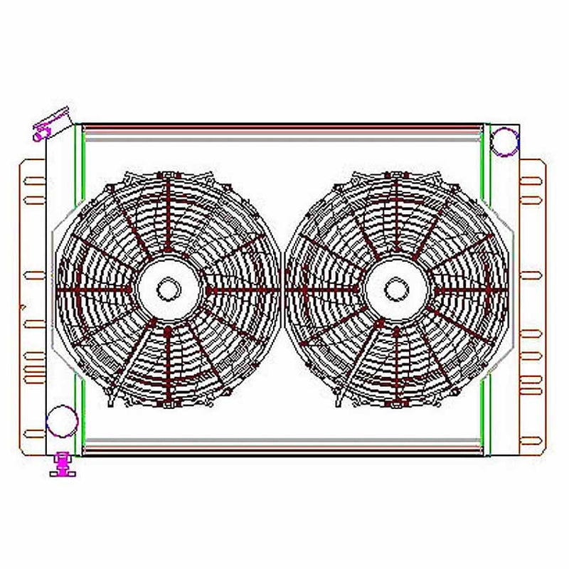 GRIFFIN Radiator Combo Unit 60 - 88 Mopar A / B & E Body CU-00038