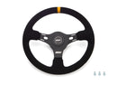 GRANT 13in Yellow Stripe Race Steering Wheel Suede 1080
