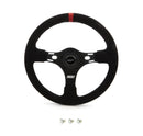 GRANT 13in Red Stripe Race Steering Wheel Suede 1081