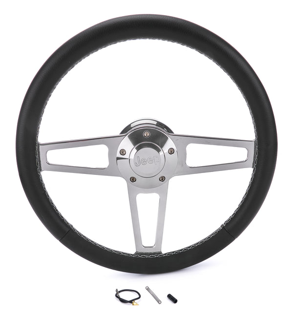 GRANT T Series Pol. Wheel Jeep Logo/Install Kit 1914