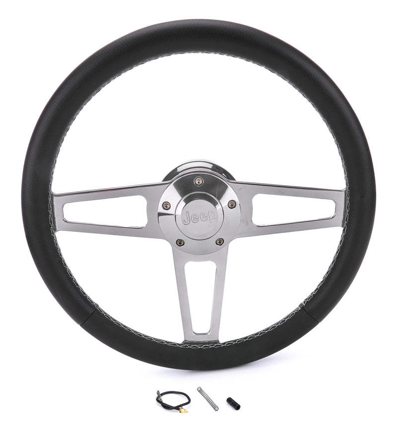 GRANT T Series Pol. Wheel Jeep Logo/Install Kit 1914