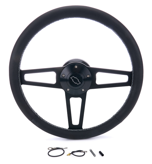 GRANT T Series Blk Wheel CHEV Logo/Install Kit 1916