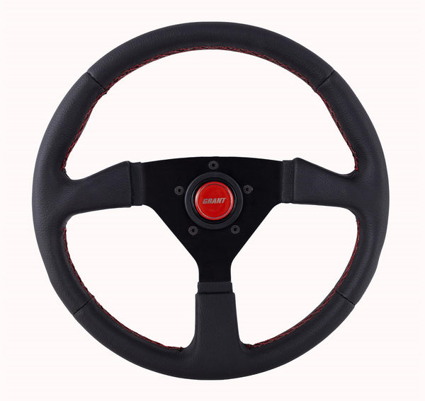 GRANT Steering Wheel 13.75in Wrapped w/Red 625