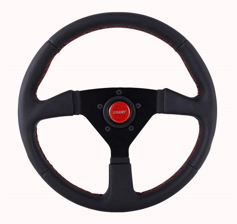 GRANT Steering Wheel 13.75in Wrapped w/Red 625