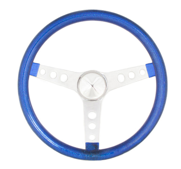 GRANT Steering Wheel Mtl Flake Blue/Spoke Chrm 13.5 8446