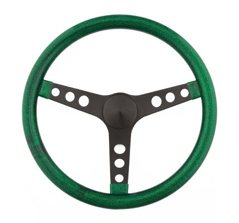 GRANT Steering Wheel Mtl Flake Green/Spoke Blk 15 8472