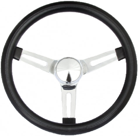 GRANT Classic Series Chrome Slotted Steering Wheel 8546