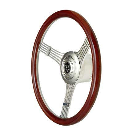 GT PERFORMANCE Steering Wheel Retro Banjo Wood Pol. Spokes 21-4247