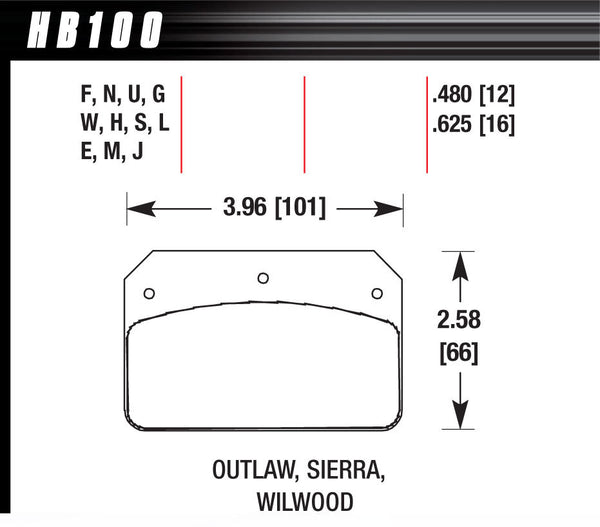 HAWK BRAKE Brake Pads HB100J.480