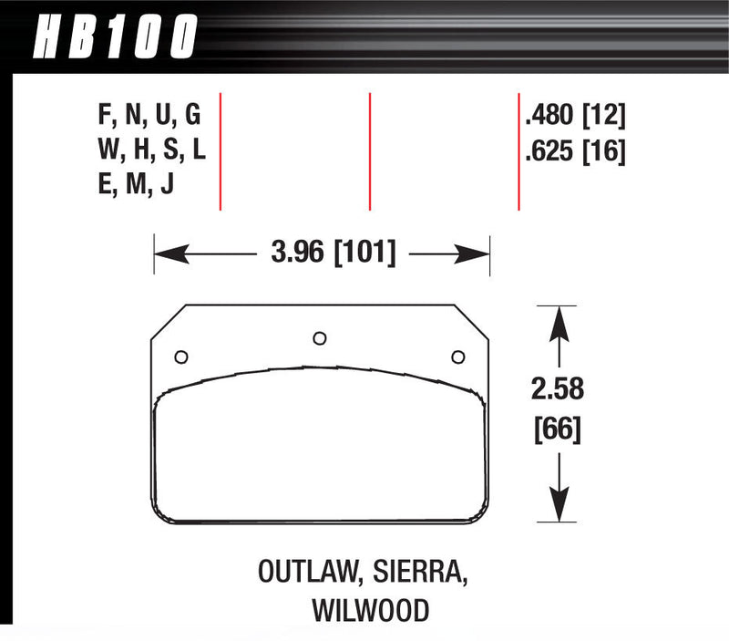 HAWK BRAKE Dynalite/2000 DTC-70 HB100U.480