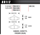 HAWK BRAKE Performance Street Brake Pads (4) HB112F.540