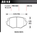 HAWK BRAKE Street Brake Pads Front Miata HP Plus HB149N.505
