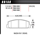 HAWK BRAKE Street Brake Pads Rear Mazda RX-7 HPS HB158F.515