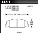 HAWK BRAKE Performance Street Brake Pads (4) HB218N.583