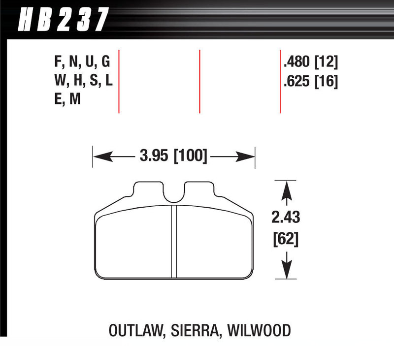 HAWK BRAKE DL Bridgebolt DTC-30 HB237W.625