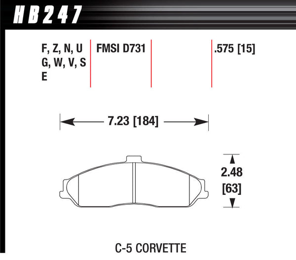 HAWK BRAKE Performance Street Brake Pads (4) HB247F.575