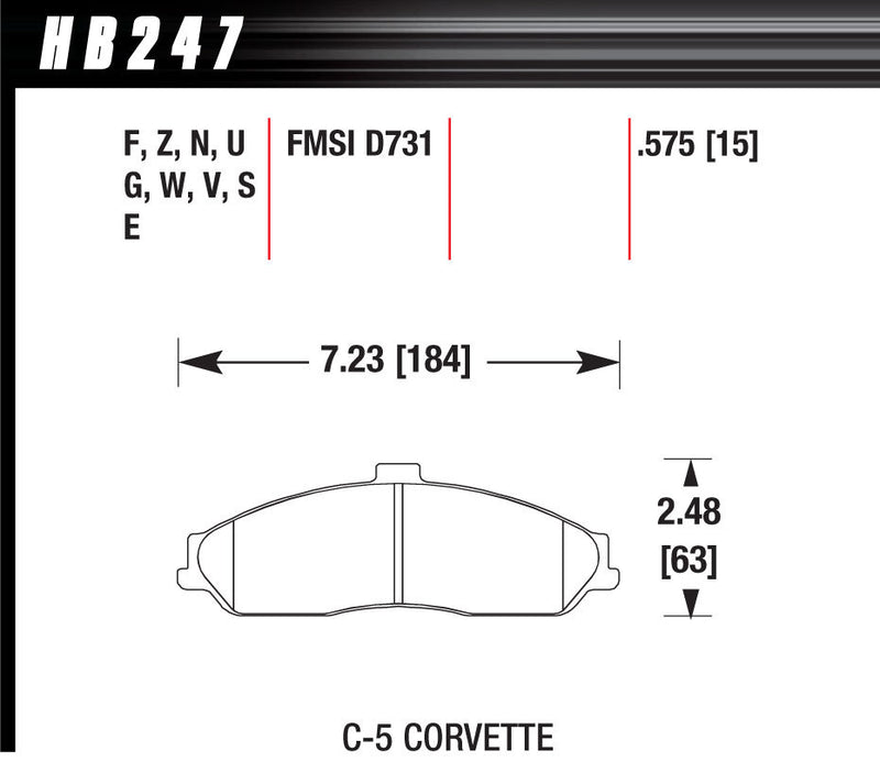HAWK BRAKE Performance Street Brake Pads (4) HB247F.575